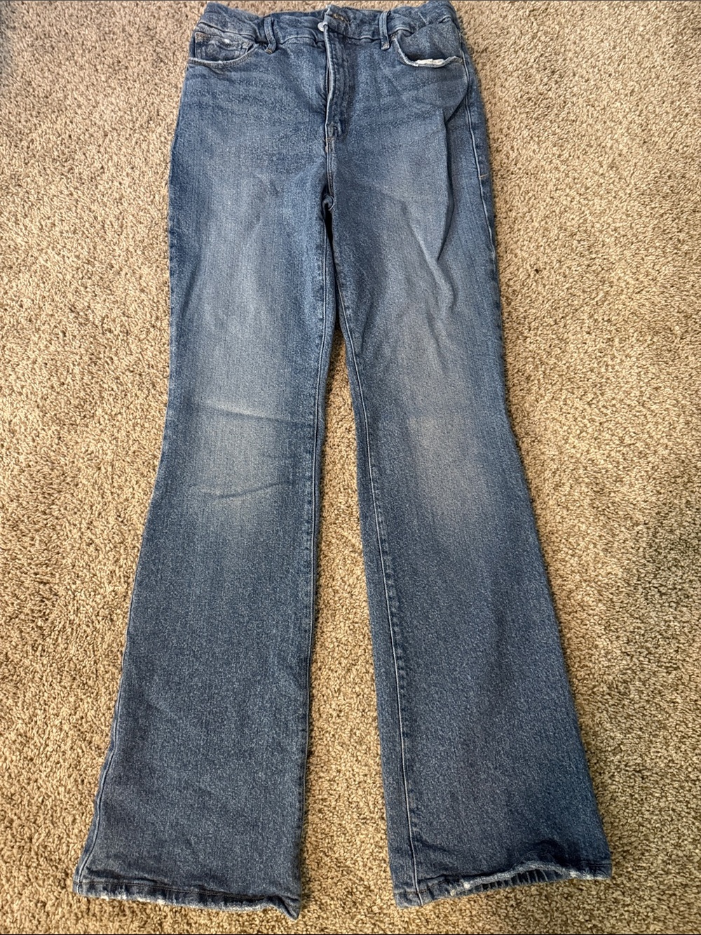 Good American Medium Blue Flare Jeans